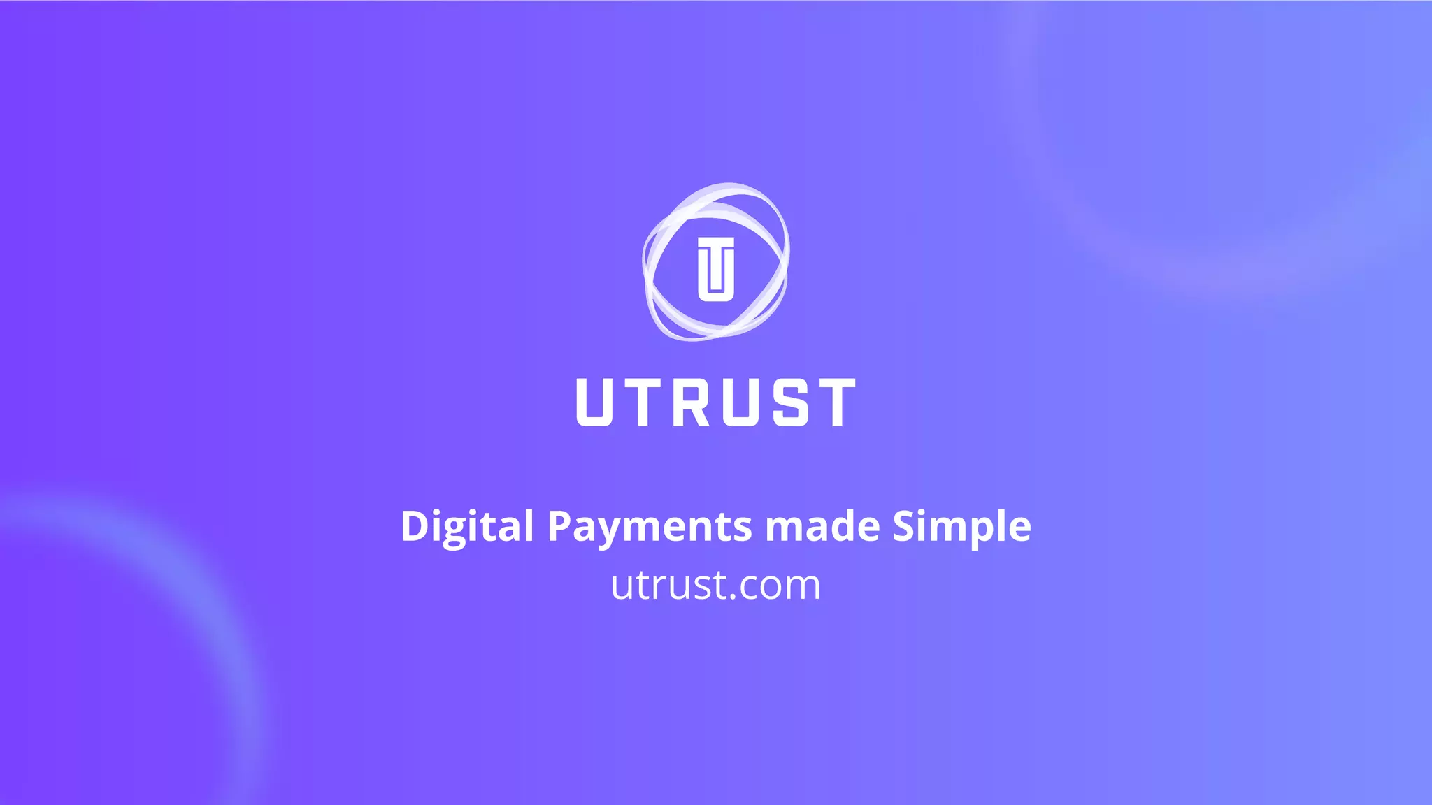 Cover slide of the Utrust pitch deck — 2018
