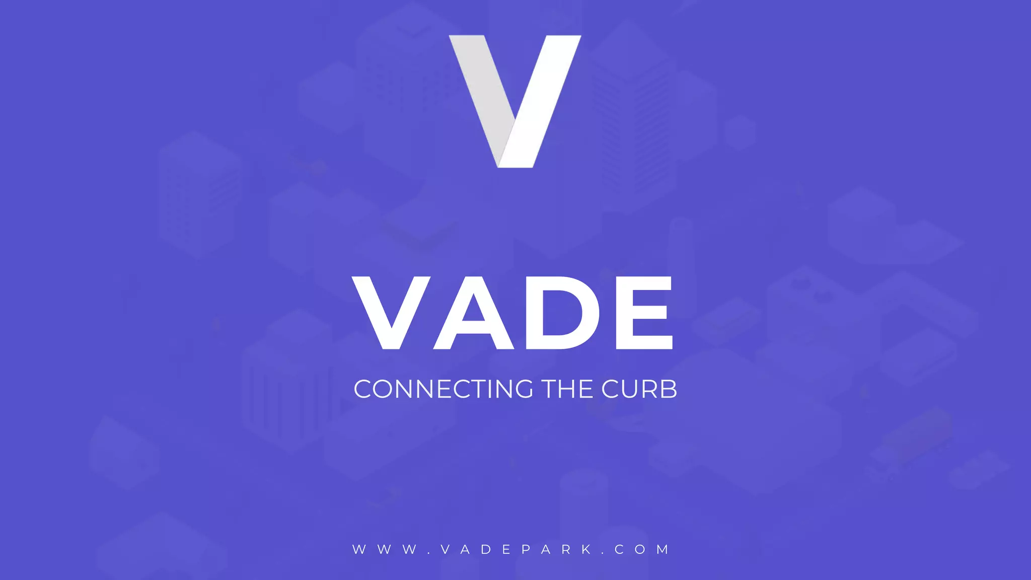Cover slide of the VADE pitch deck — Not stated