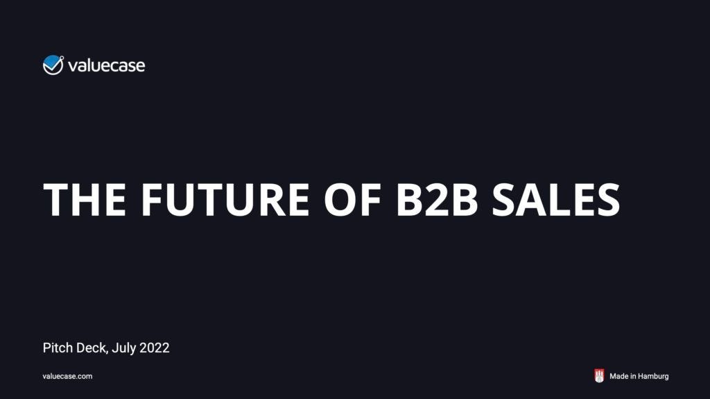 Cover slide of the Valuecase pitch deck — Pre-seed 2022