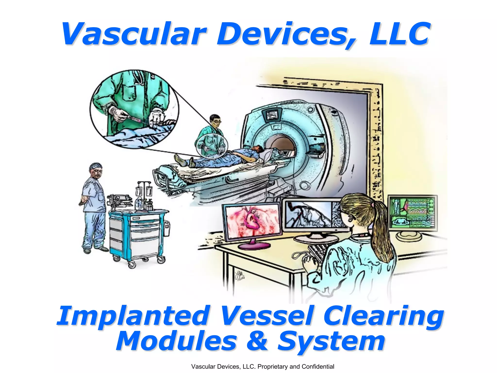 Cover slide of the Vascular Devices, LLC pitch deck — Early Stage / Prototype 2021