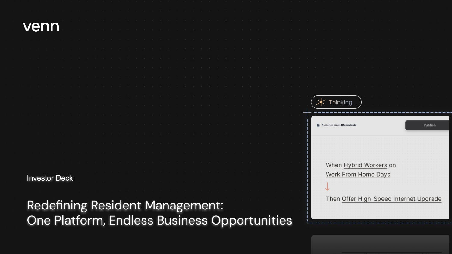 Cover slide of the Venn pitch deck — Series B 2024