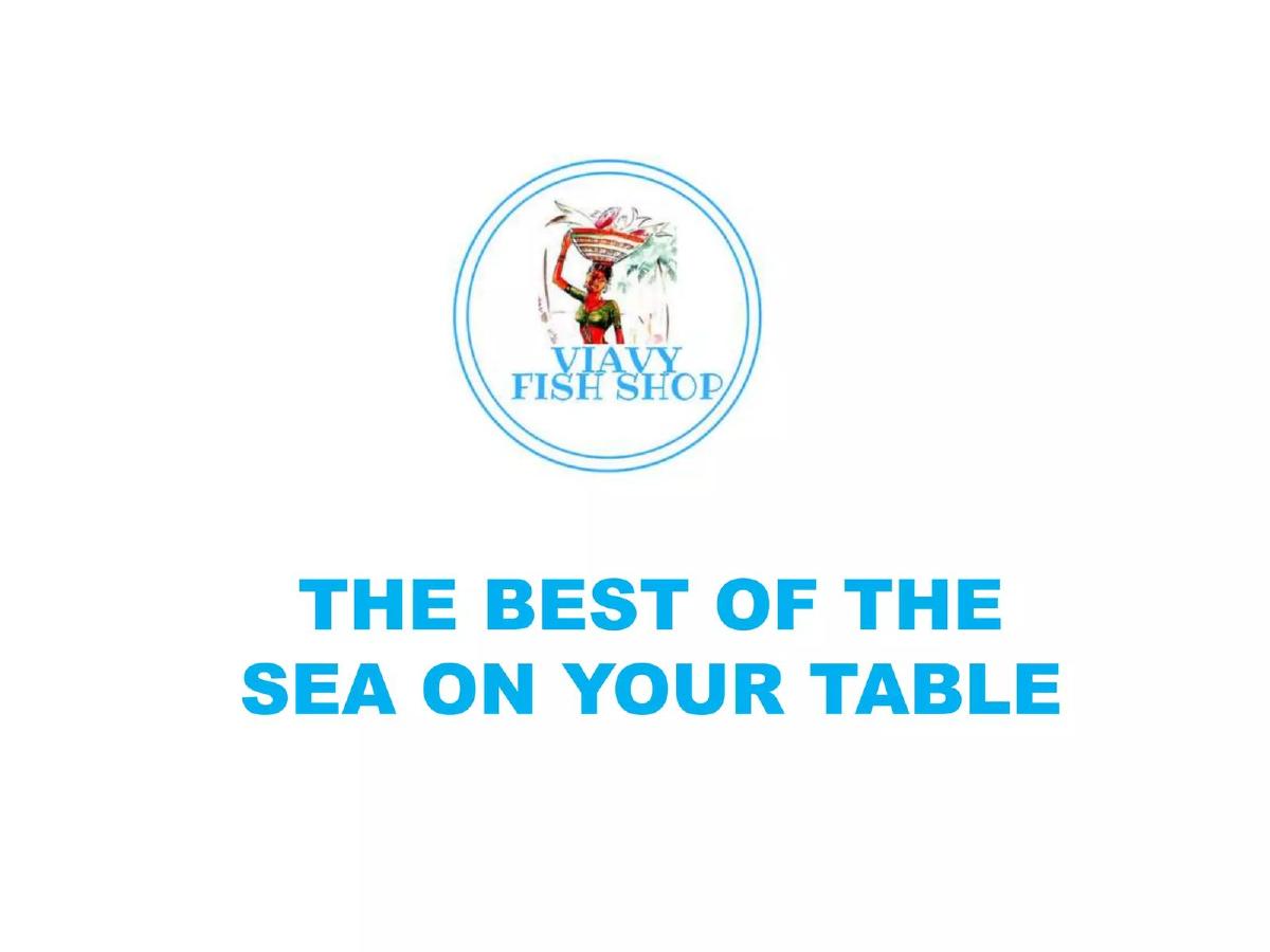 Cover slide of the VIAVY FISH SHOP pitch deck — 2021