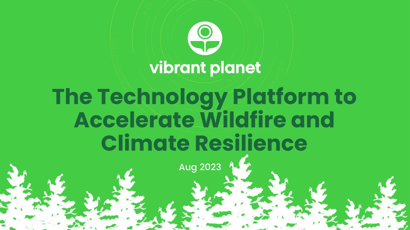 Cover slide of the Vibrant Planet pitch deck — Series A 2024
