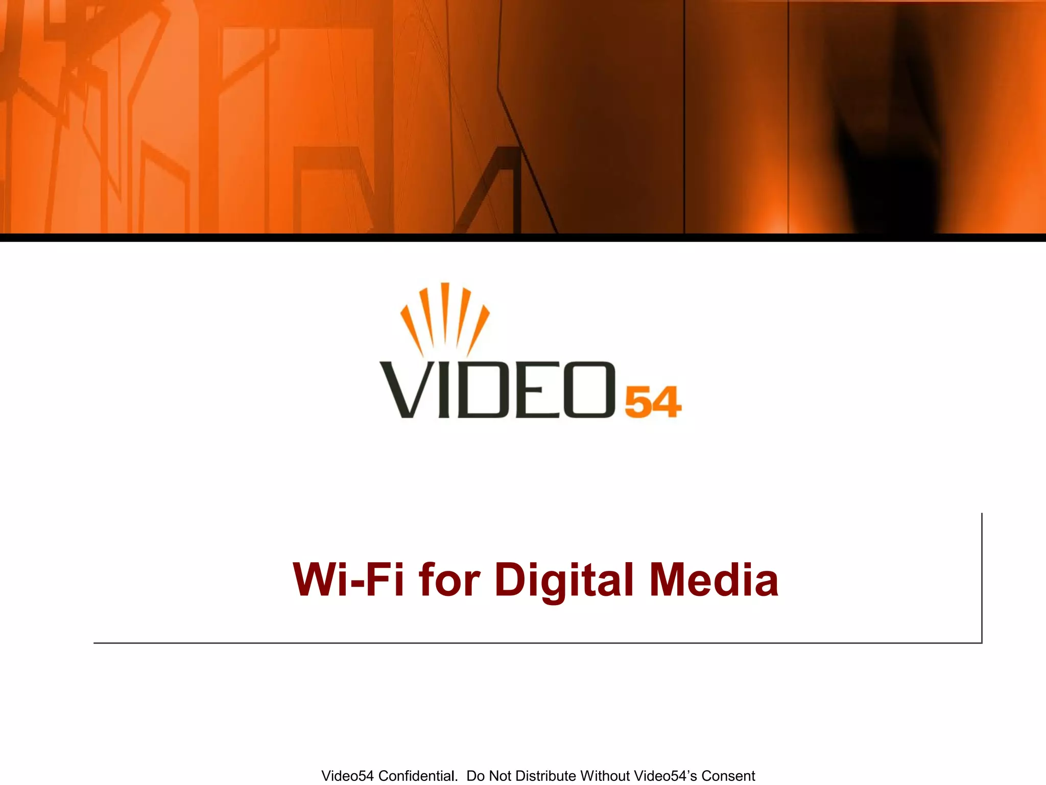 Cover slide of the Video54 pitch deck — Series A 2004