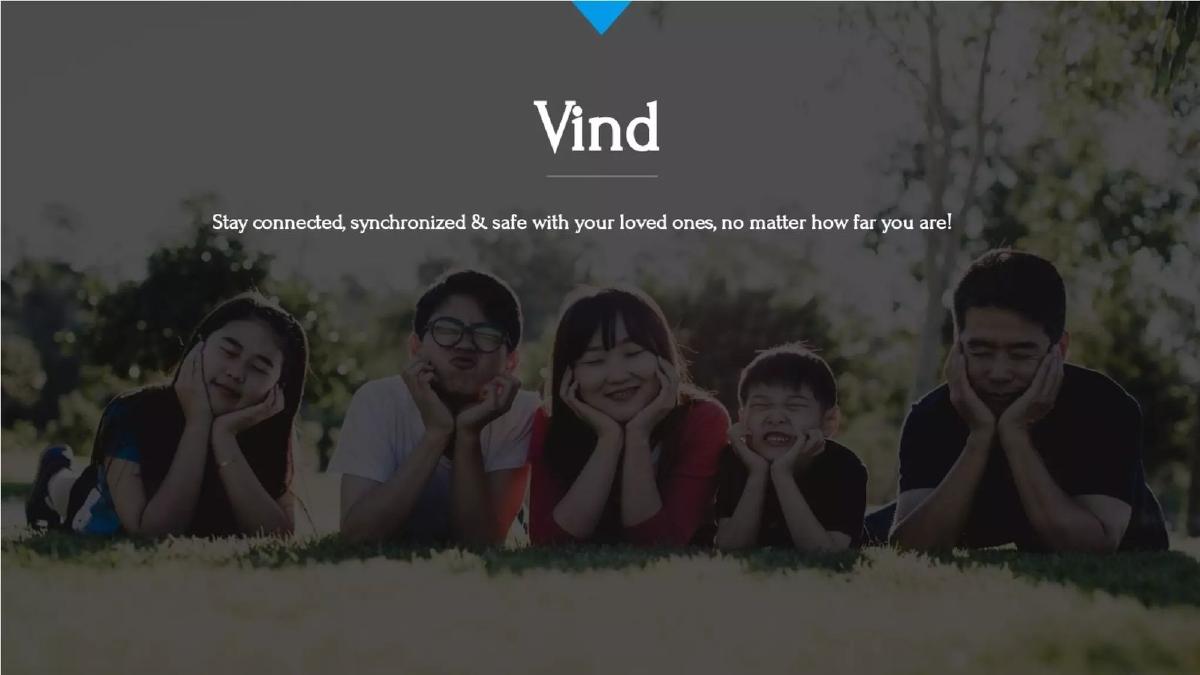 Cover slide of the Vind pitch deck — Early Stage / Seed 2018