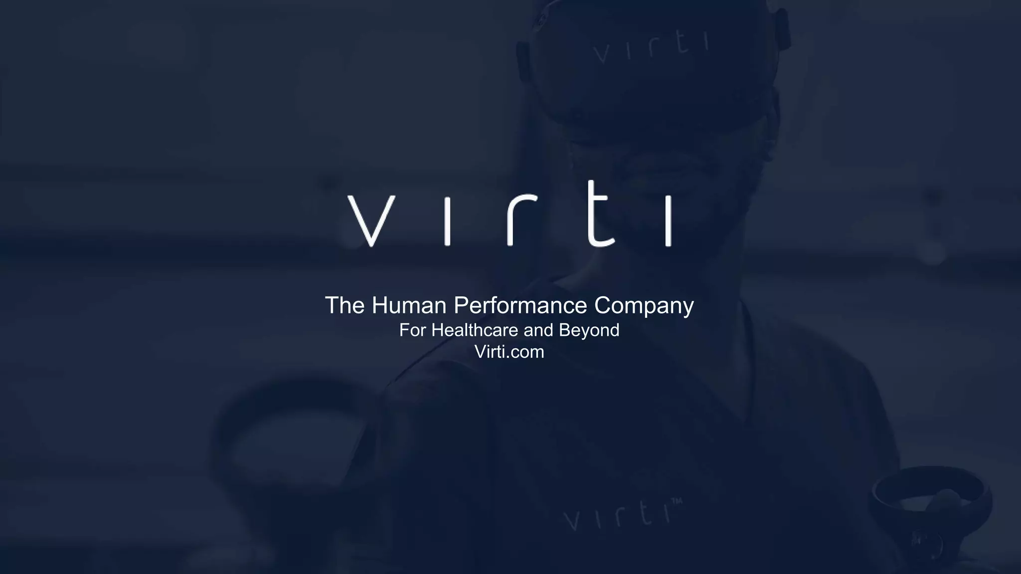 Cover slide of the Virti pitch deck — Series A