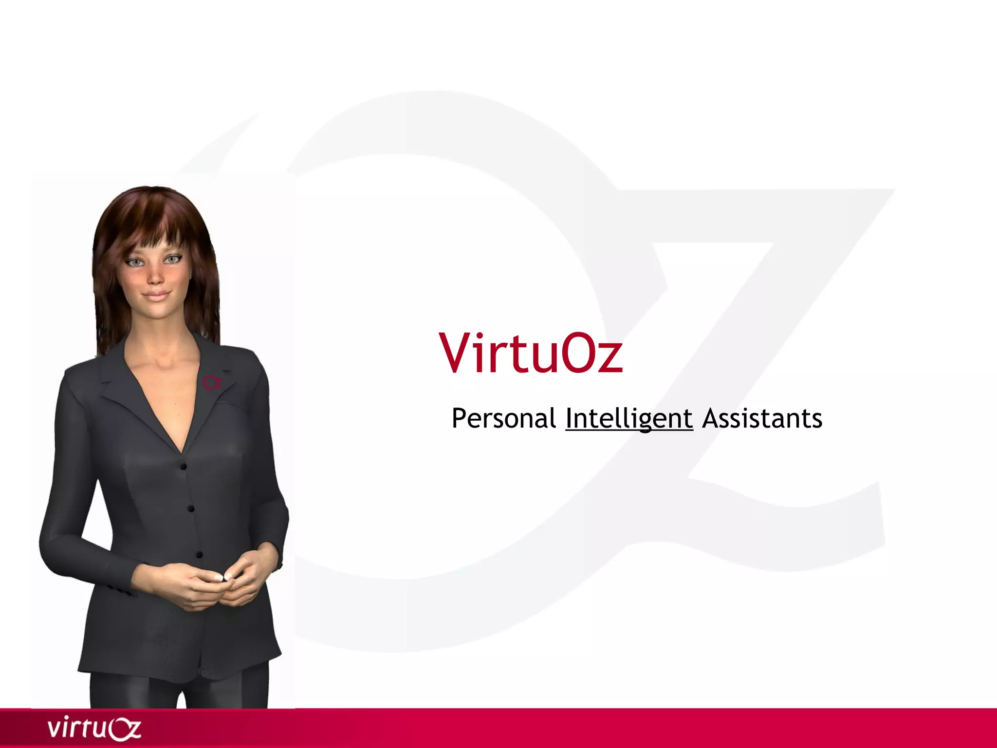 Cover slide of the VirtuOz pitch deck — 2007