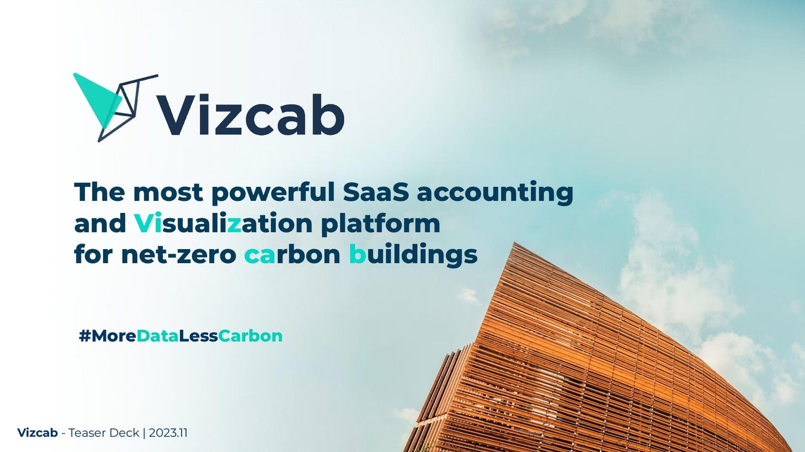 Cover slide of the Vizcab pitch deck — Series A 2024