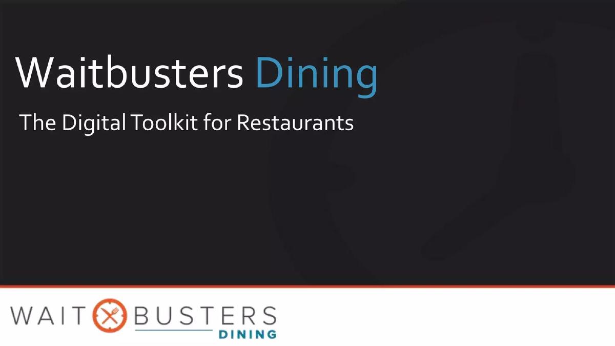 Cover slide of the Waitbusters Pitch Deck Teardown pitch deck