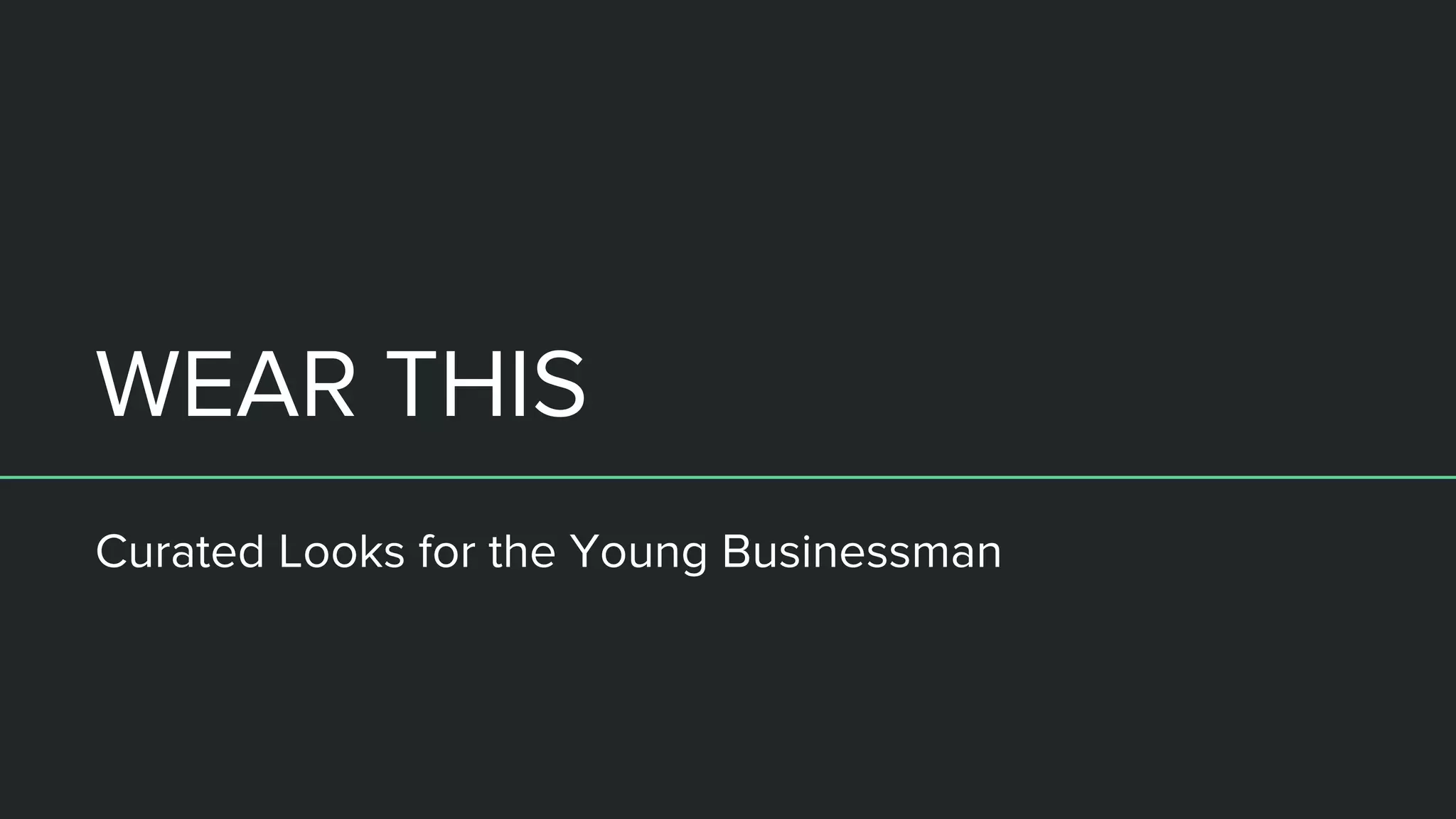 Cover slide of the Wear This pitch deck — Early Stage / Seed 2016