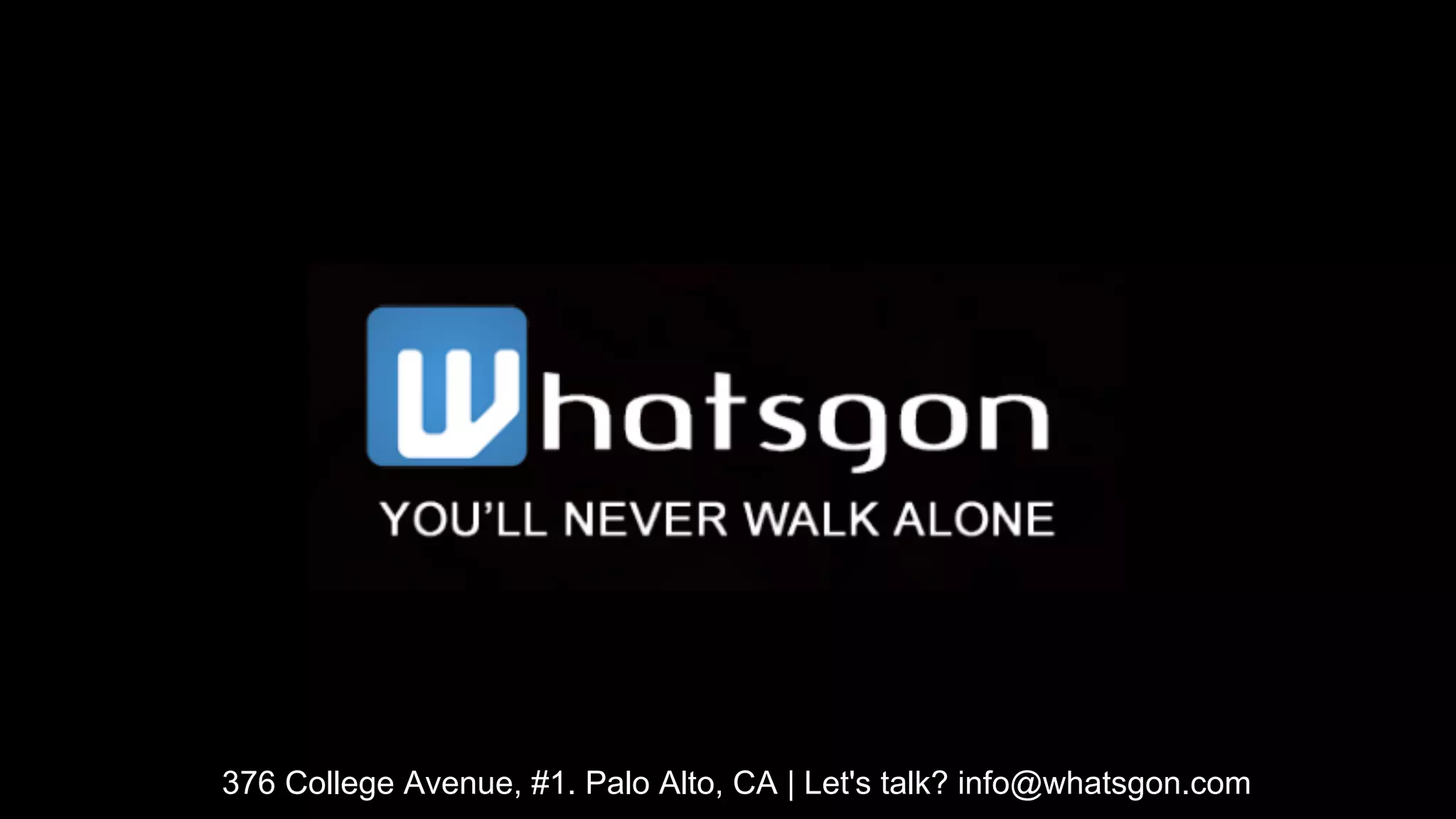 Cover slide of the Whatsgon pitch deck — Early Stage / Seed 2017