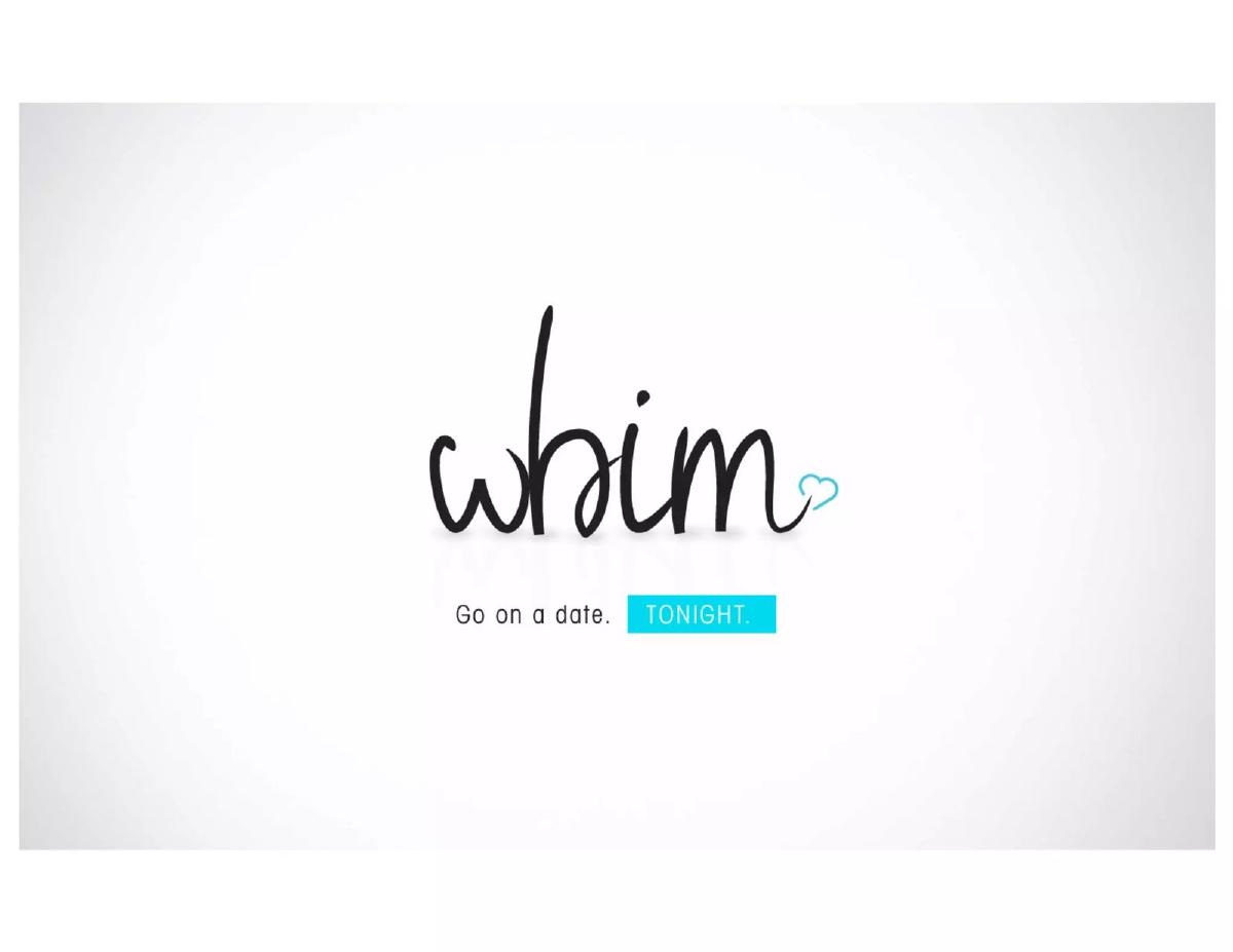 Cover slide of the Whim pitch deck