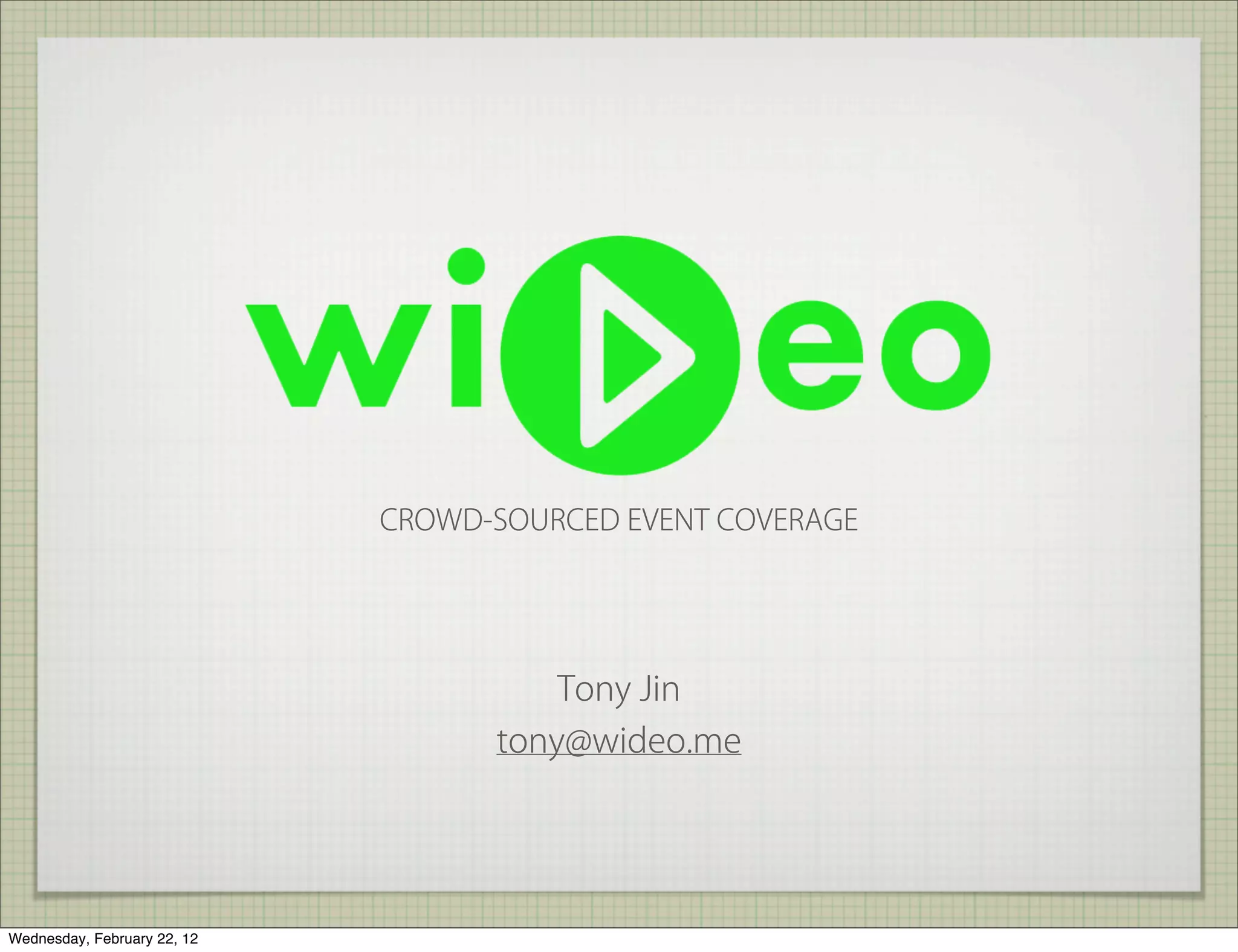 Cover slide of the Wideo Pitch Deck Teardown pitch deck