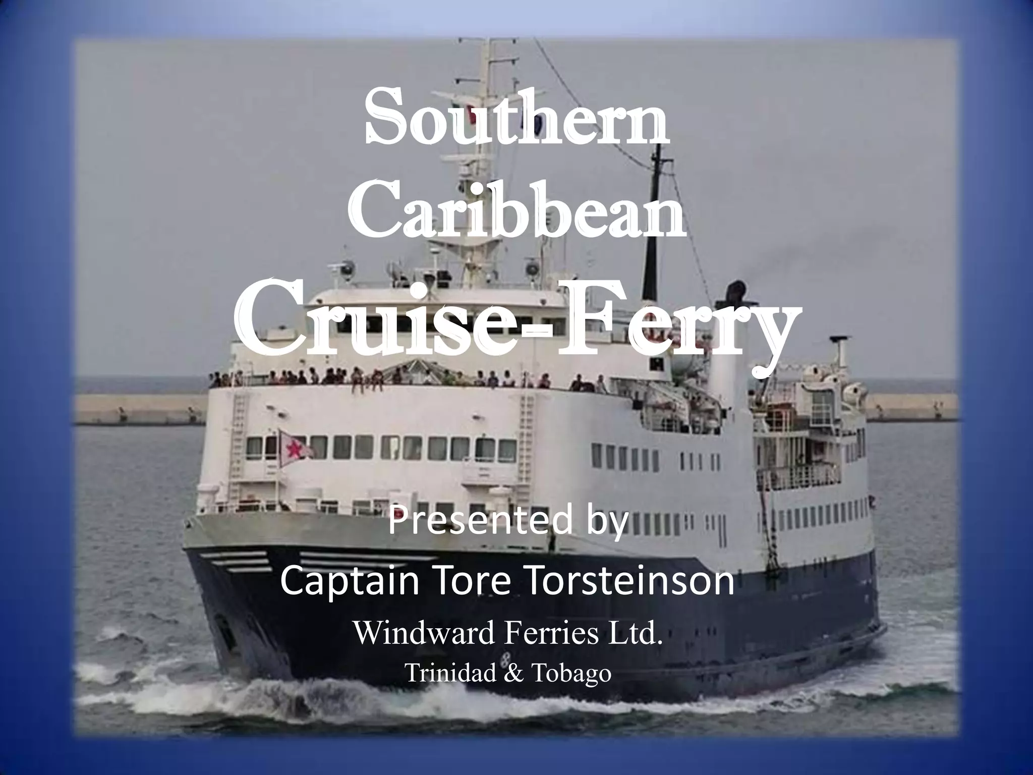 Cover slide of the Windward Ferries Ltd. pitch deck — 2010