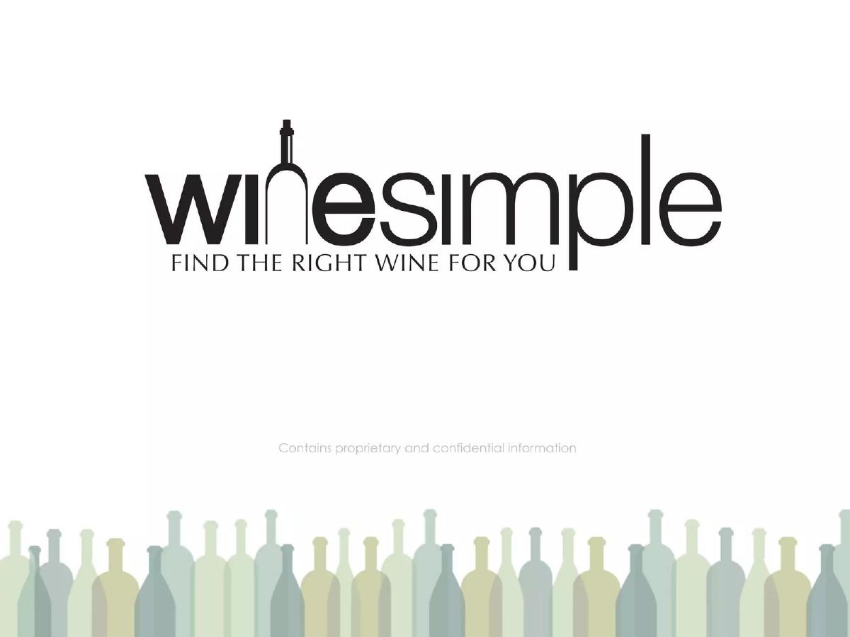 Cover slide of the WineSimple Pitch Deck Teardown pitch deck