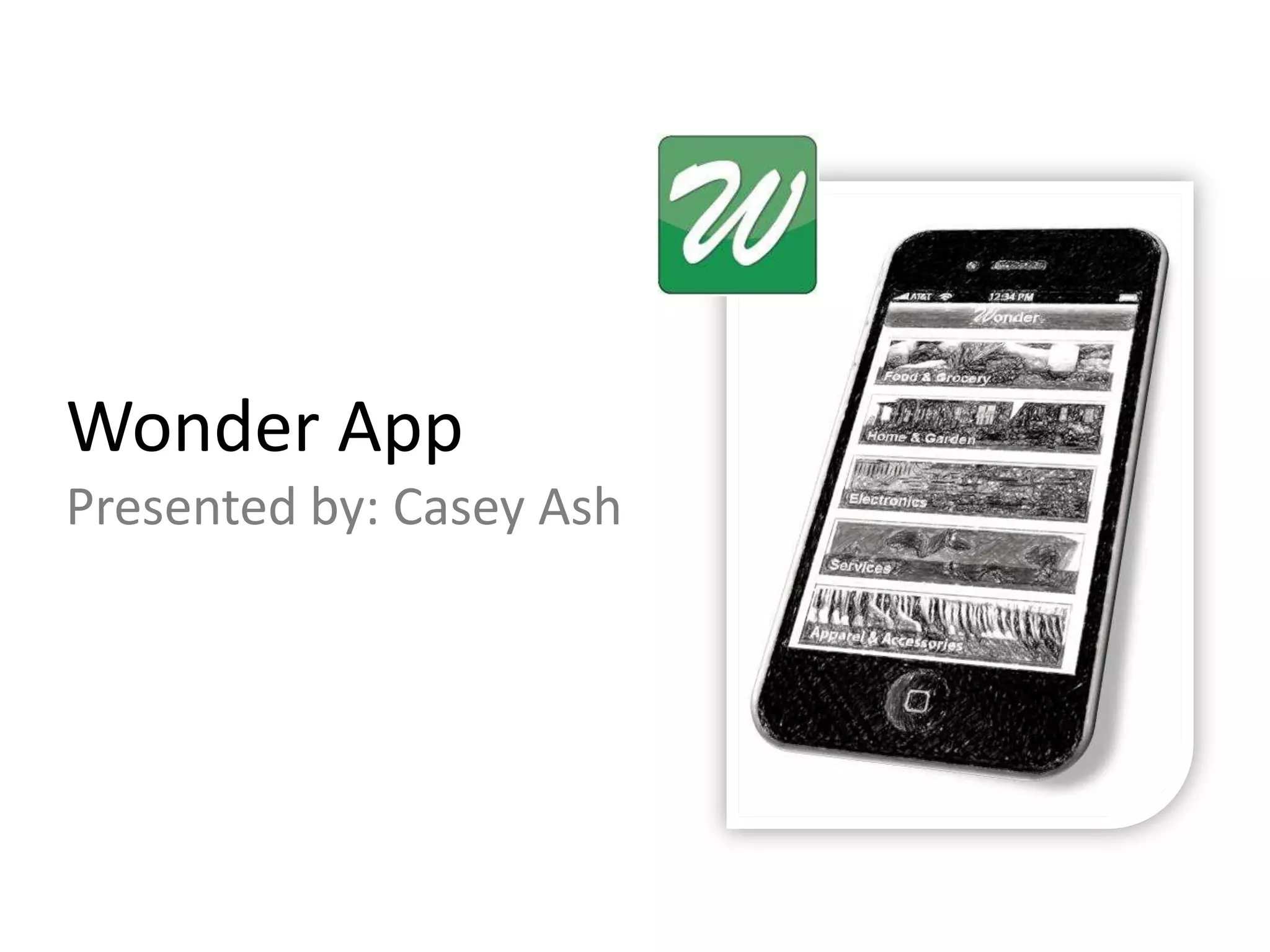 Cover slide of the Wonder pitch deck — Early Stage / Pre-launch 2011