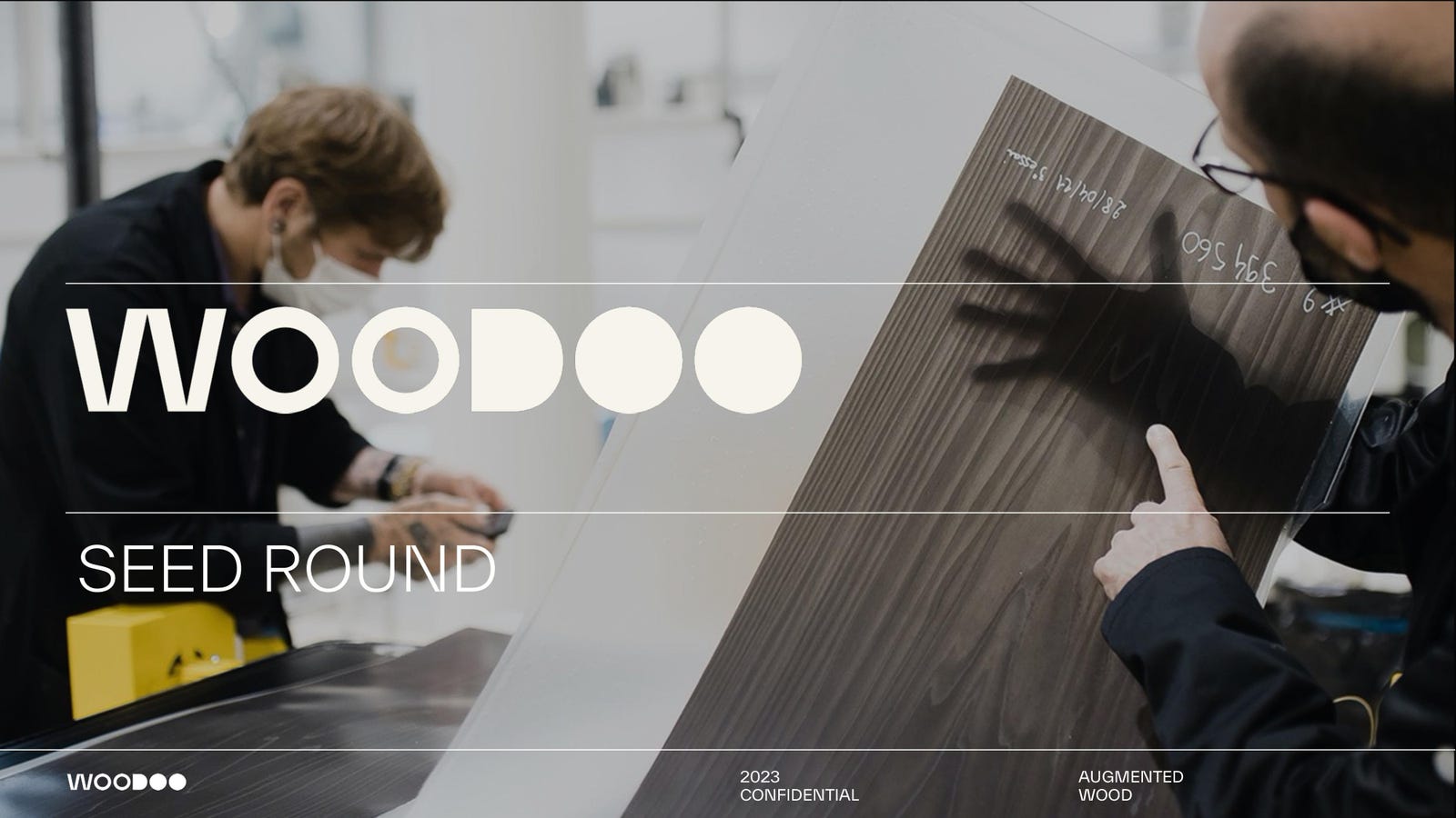 Cover slide of the Woodoo pitch deck — Venture 2024