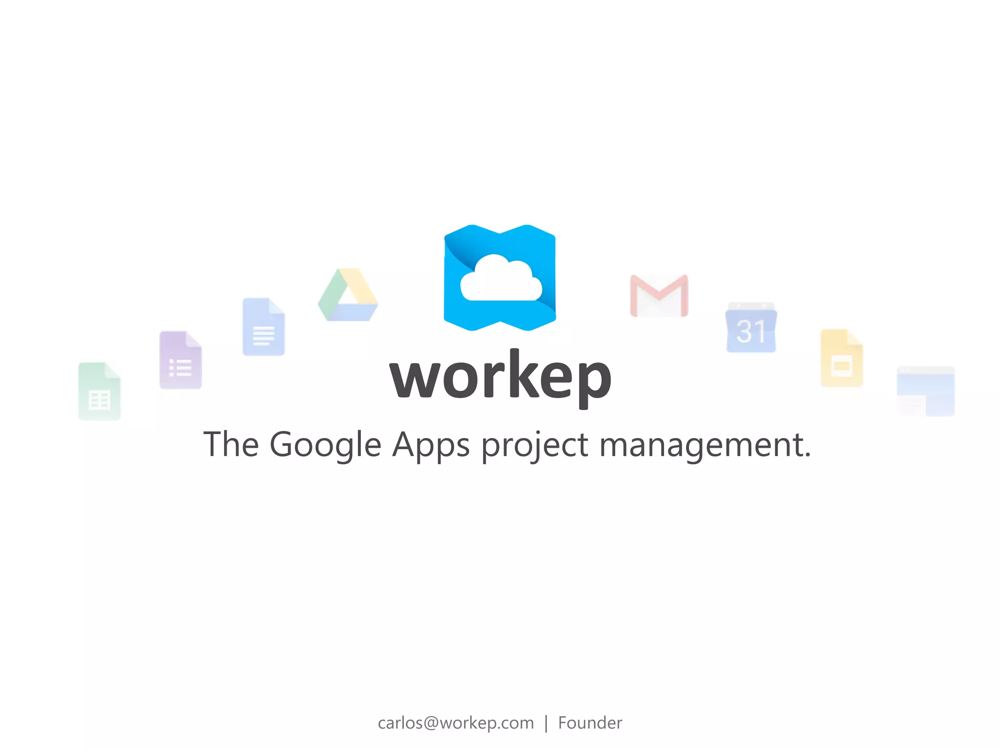 Cover slide of the Workep pitch deck — Early Stage / Seed 2016