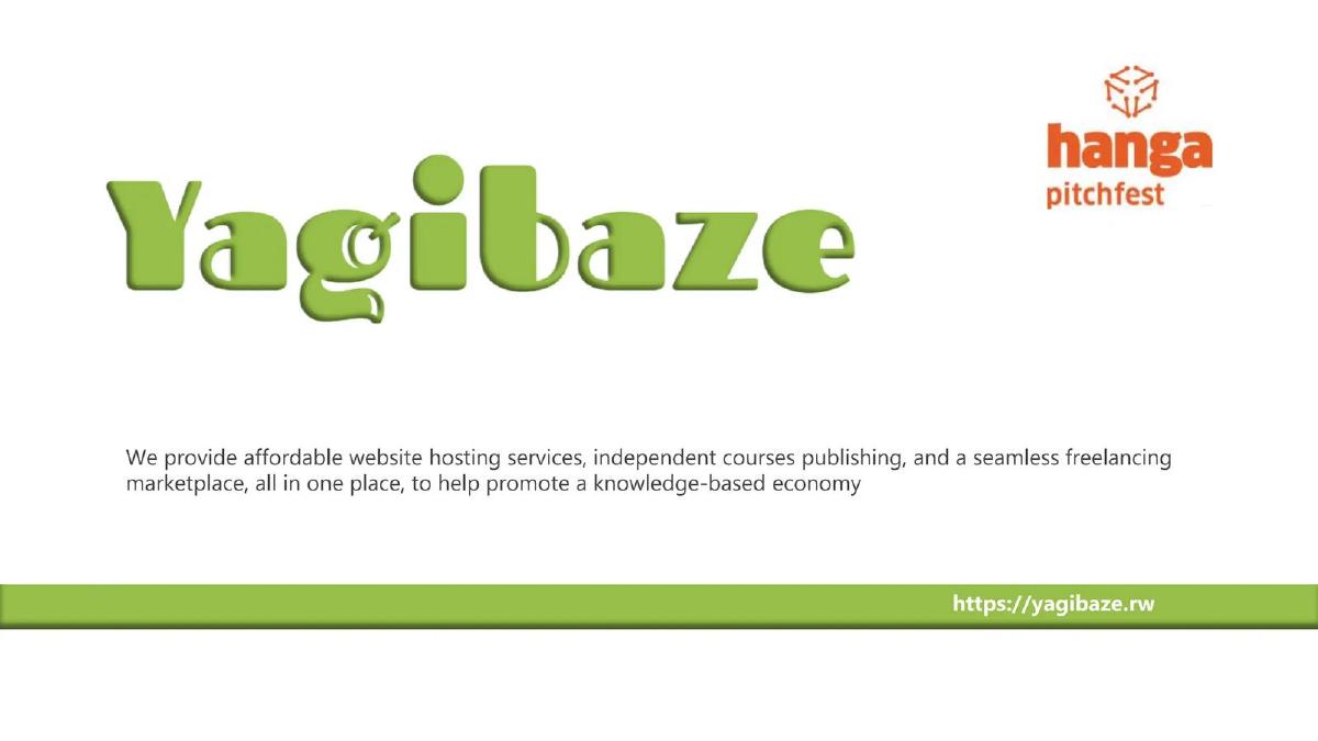 Cover slide of the Yagibaze pitch deck — 2023
