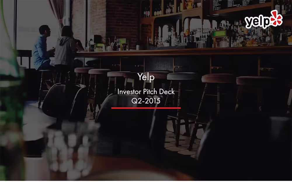 Cover slide of the Yelp pitch deck