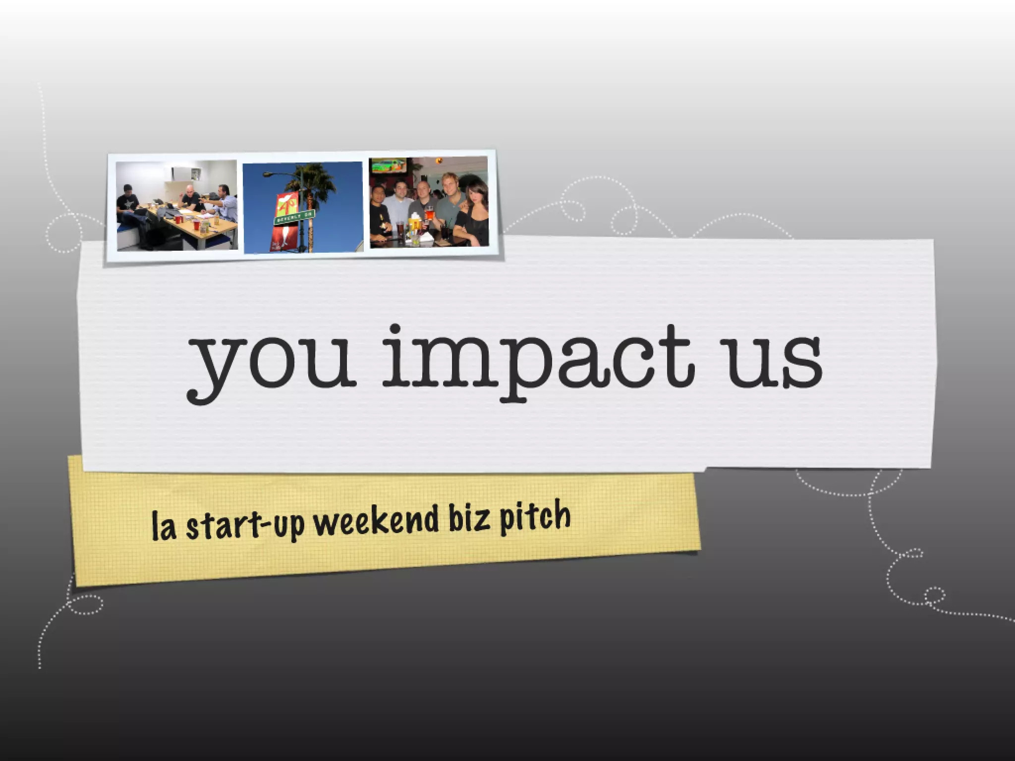 Cover slide of the You Impact Us Pitch Deck Teardown pitch deck