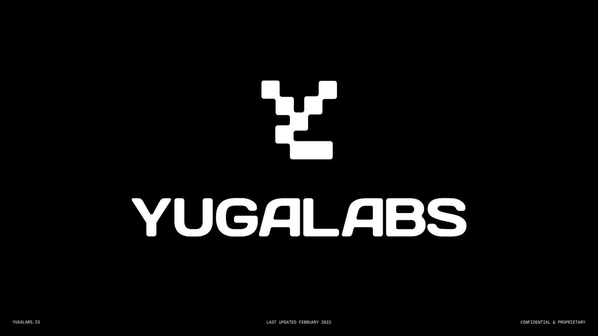 Cover slide of the Yuga Labs pitch deck — 2022