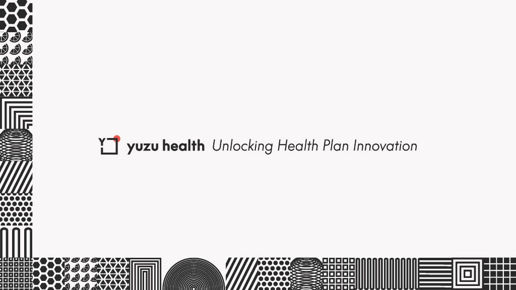 Cover slide of the Yuzu Health pitch deck — Seed 2024