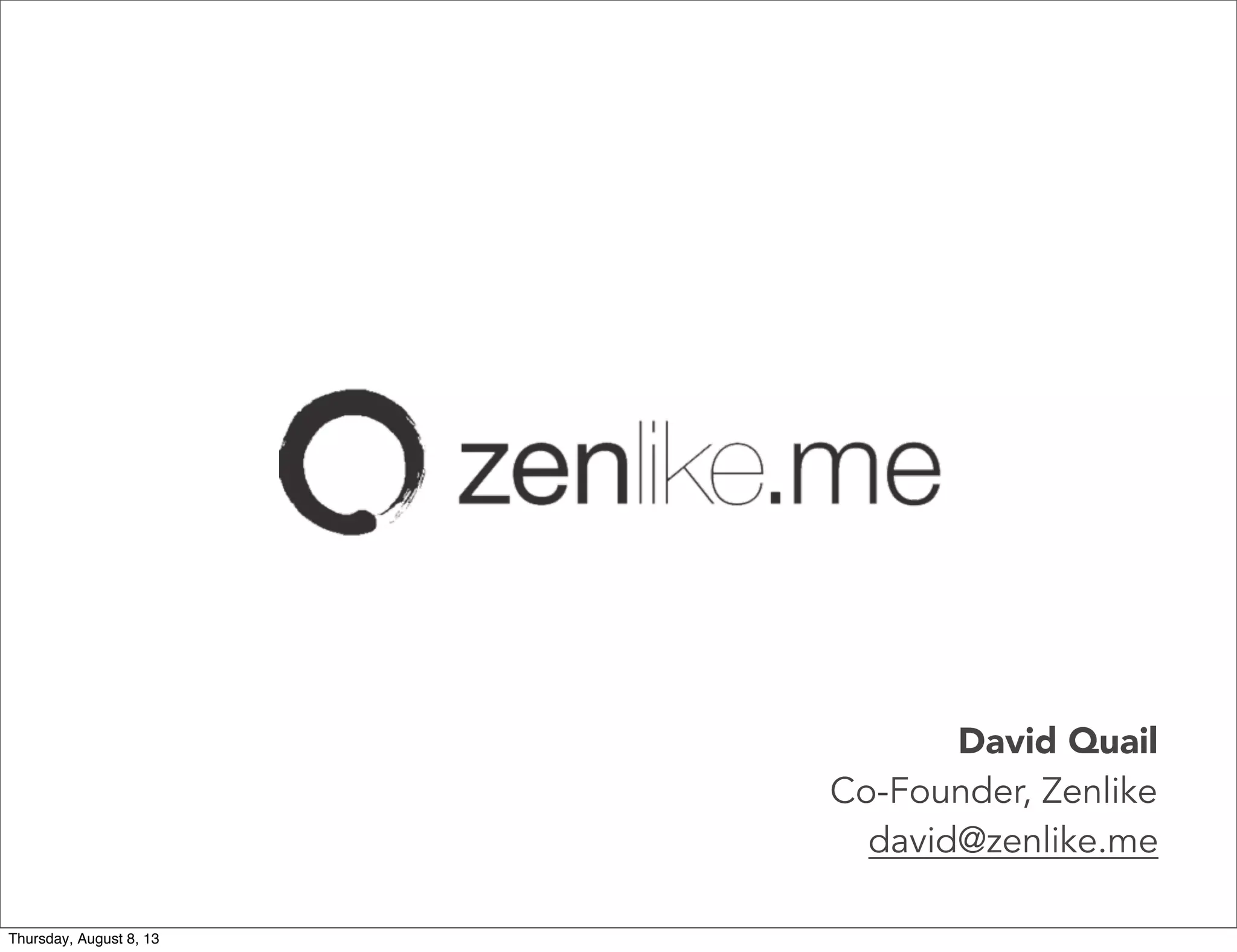 Cover slide of the Zenlike Pitch Deck Teardown pitch deck
