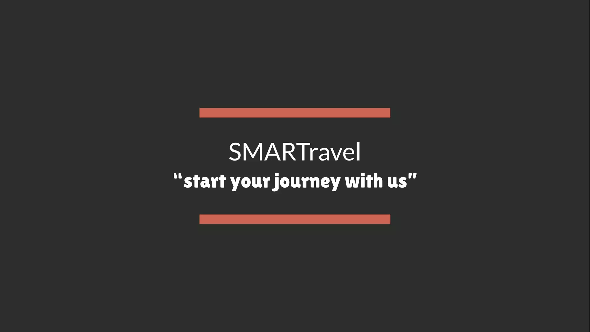 Cover slide of the SMARTravel Pitch Deck Teardown pitch deck