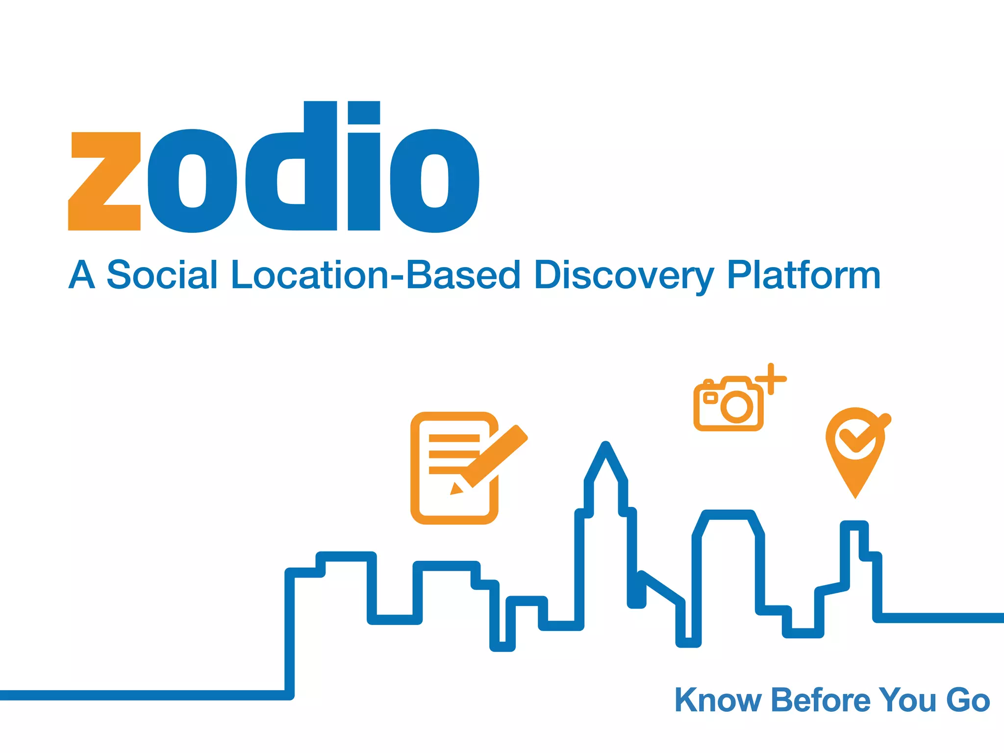 Cover slide of the Zodio pitch deck — Pre-Series A 2014